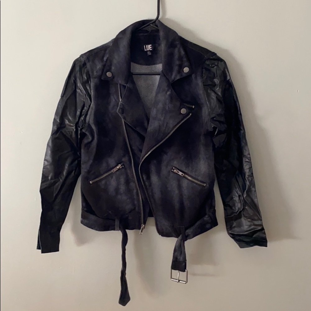Tie dye moto jacket